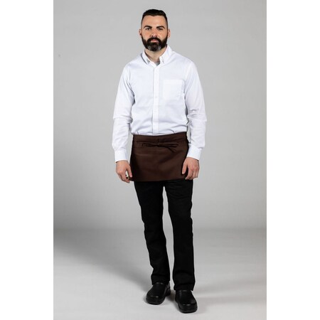 Uncommon Threads 2-Section Pocket Waist Apron Brown 3065-0200